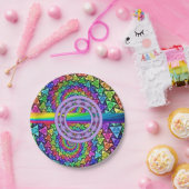 Papieren borden kleurig papieren bordje (Feest)