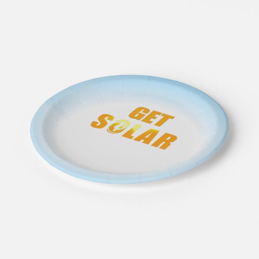 Papieren Borden krijgen zonne-energie Papieren Bordje (Gekanteld)