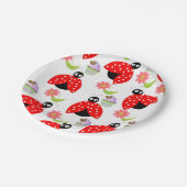 Papieren Borden, lieveheersbeestje Cupcake Bloembl Papieren Bordje (Gekanteld)