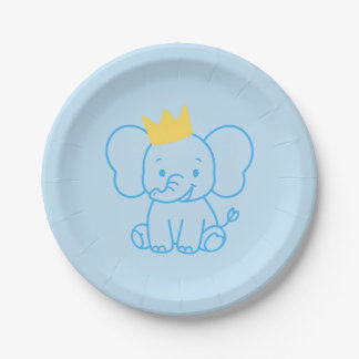 Papieren borden Little Prince Elephant Baby Shower Bordje