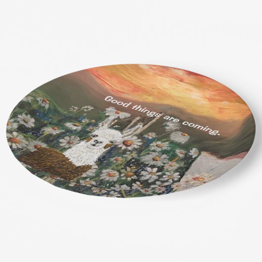 Papieren Borden Llama Papieren Bordje (Gekanteld)