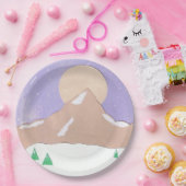Papieren Borden met bergscène Bordje (Feest)
