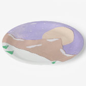 Papieren Borden met bergscène Papieren Bordje (Gekanteld)