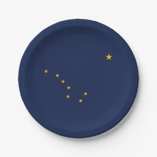 Papieren borden met de vlag van Alaska Bordje