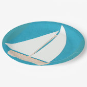Papieren Borden met een ontwerp voor een zeilboot Papieren Bordje (Gekanteld)