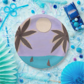 Papieren Borden met een palmstructuur Papieren Bordje (Feest)