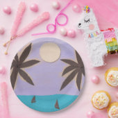 Papieren Borden met een palmstructuur Papieren Bordje (Feest)