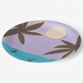 Papieren Borden met een palmstructuur Papieren Bordje (Gekanteld)