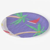 Papieren Borden met een strandscène Bordje (Gekanteld)