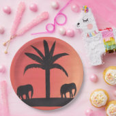 Papieren Borden met Elephant Design Bordje (Feest)
