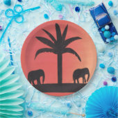Papieren Borden met Elephant Design Papieren Bordje (Feest)