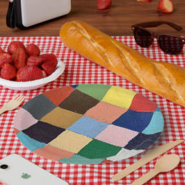 Papieren borden met funky vierkantjes ontwerp bordje