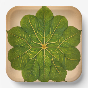 Papieren Borden met Leaf Design Papieren Bordje