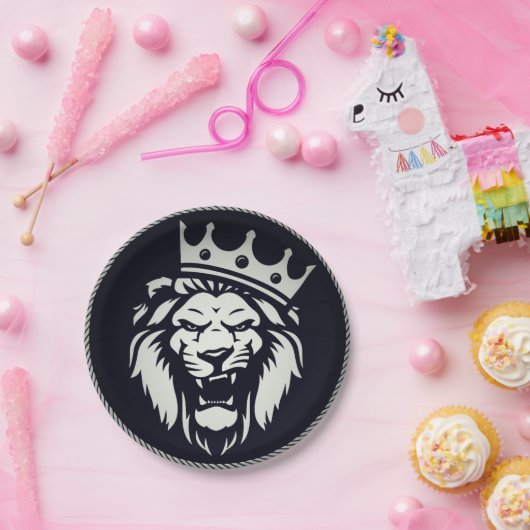 Papieren Borden met leeuwenontwerp Papieren Bordje (Feest)