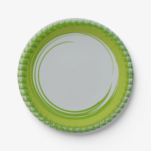 Papieren Borden met natuurlijke groene grens Bordje