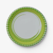Papieren Borden met natuurlijke groene grens Papieren Bordje (Voorkant)