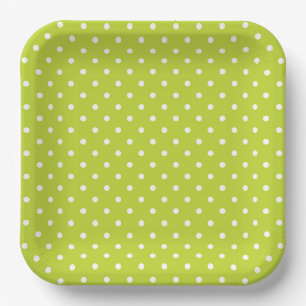 Papieren borden met polka stippen bordje