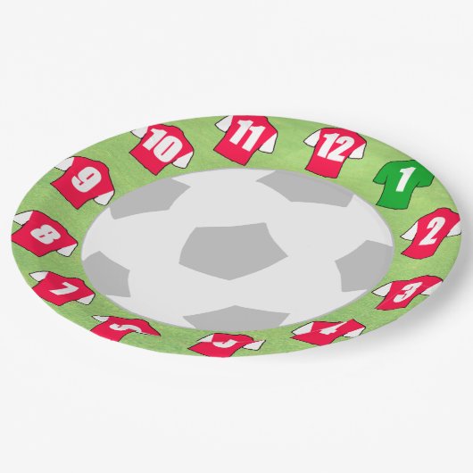 Papieren Borden met rode en witte Shirten Papieren Bordje (Gekanteld)