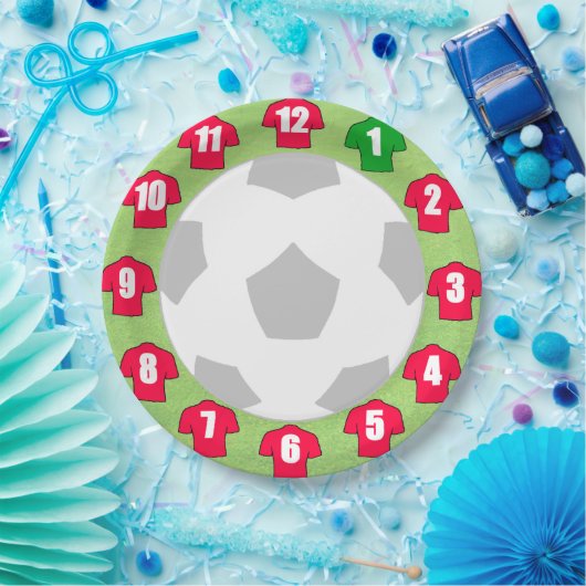 Papieren Borden met rode Shirten Papieren Bordje (Feest)