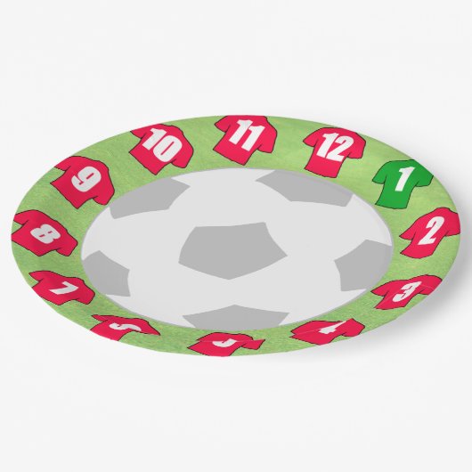 Papieren Borden met rode Shirten Papieren Bordje (Gekanteld)