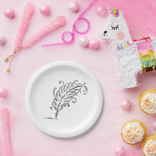 Papieren Borden met vier pennen Papieren Bordje (Feest)