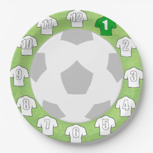 Papieren borden met witte sportshirts bordje