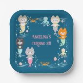 Papieren Borden Nautisch Thema Verjaardagsfeest. Papieren Bordje (Voorkant)