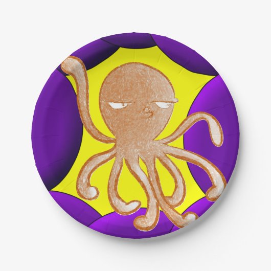 Papieren Borden octopus Bordje (Voorkant)