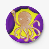 Papieren Borden octopus Papieren Bordje (Voorkant)