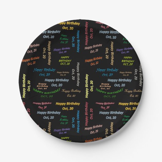 Papieren Borden oktober, 20 september Papieren Bordje (Voorkant)