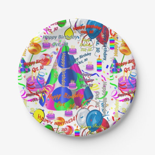 Papieren Borden oktober, 30 september Papieren Bordje (Voorkant)