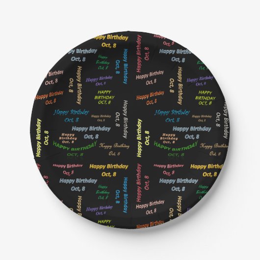 Papieren Borden oktober, 8 zaterdag Papieren Bordje (Voorkant)