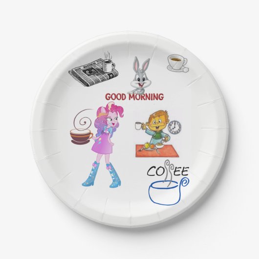 Papieren borden ontbijten bordje (Voorkant)