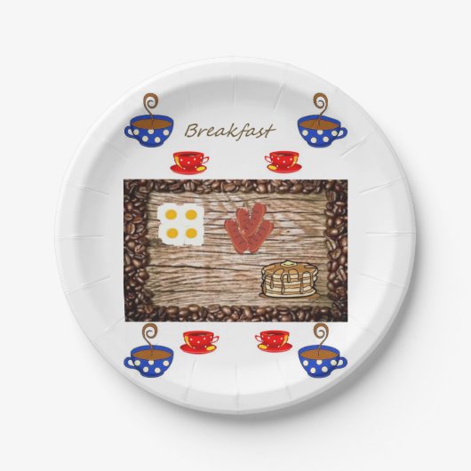 Papieren borden ontbijten papieren bordje (Voorkant)
