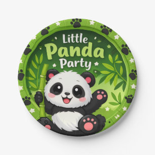 Papieren borden panda-feestje bordje