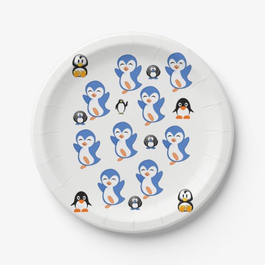 Papieren borden pinguins bordje (Voorkant)
