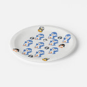 Papieren borden pinguins bordje (Gekanteld)