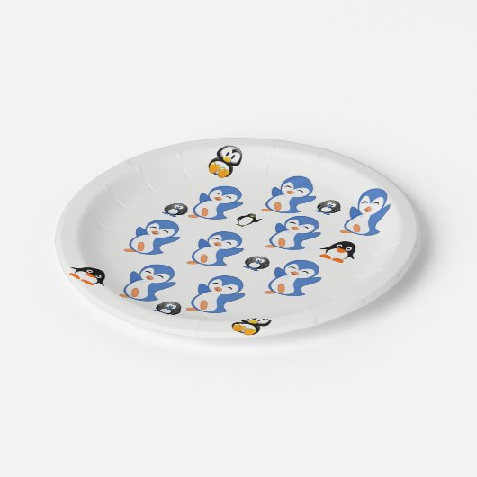 Papieren borden pinguins papieren bordje (Gekanteld)