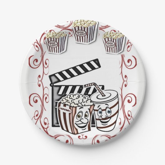 Papieren borden Popcorn Bordje (Voorkant)
