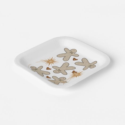 Papieren Borden, prettige kerstkoekjes Papieren Bordje (Gebogen)