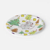 Papieren Borden, prettige kerstmankjes Papieren Bordje (Gekanteld)