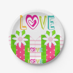 Papieren Borden Red Hearts Love Bordje
