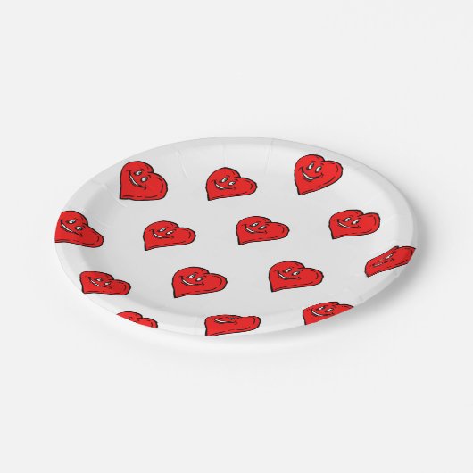 Papieren Borden Red Hearts Love Papieren Bordje (Gekanteld)