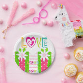 Papieren Borden Red Hearts Love Papieren Bordje (Feest)