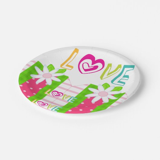 Papieren Borden Red Hearts Love Papieren Bordje (Gekanteld)