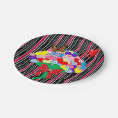 Papieren Borden Red Hearts Love Victoriaans Stripe Bordje (Gekanteld)