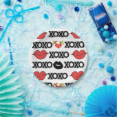 Papieren Borden Red Hearts Love Xoxo Papieren Bordje (Feest)