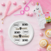 Papieren Borden Red Hearts Love Xoxo Papieren Bordje (Feest)