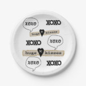 Papieren Borden Red Hearts Love Xoxo Papieren Bordje (Voorkant)