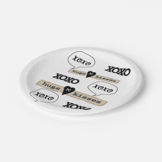 Papieren Borden Red Hearts Love Xoxo Papieren Bordje (Gekanteld)